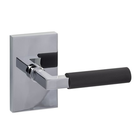 SURE-LOC HARDWARE Sure-Loc Hardware Levanto Passage Rosette, Polished Chrome, Knurled Grip in Flat Black LV101 26 GRIP-KN FBL